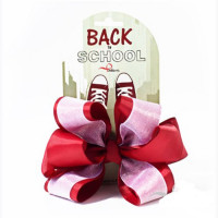 Бант для волос бордовый Флор 12см арт.BS-125