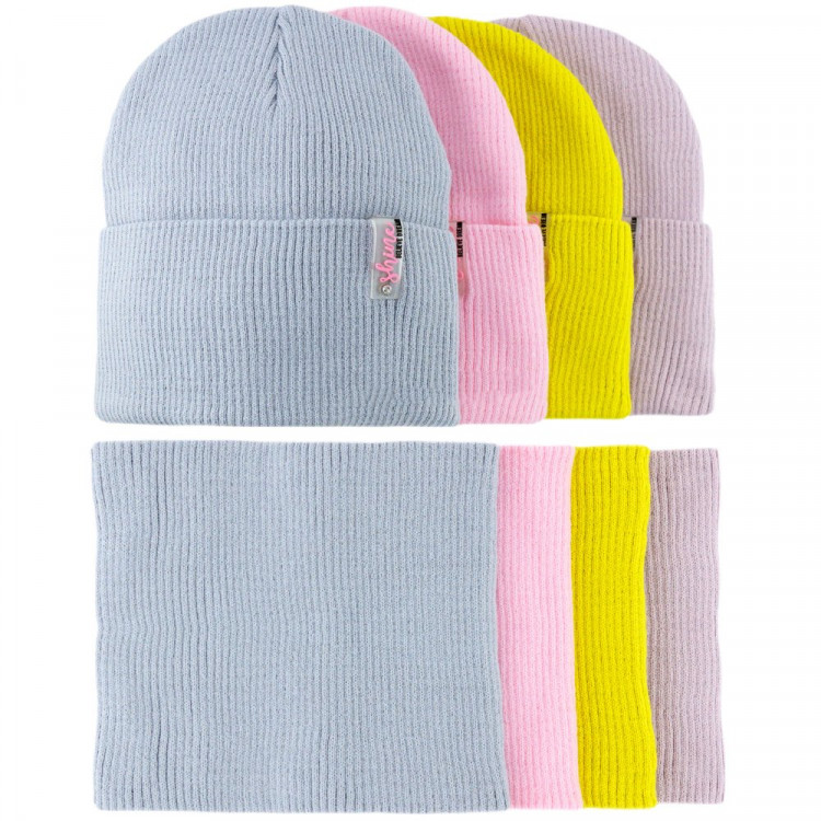 Комплект демисезонный для девочки (Полярик) арт.E-01-53 размер 52-56 (шапка+снуд) цвет в ассортименте
