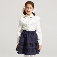 Блузка для девочки (Делорас) длинный рукав цвет белый арт.C64217