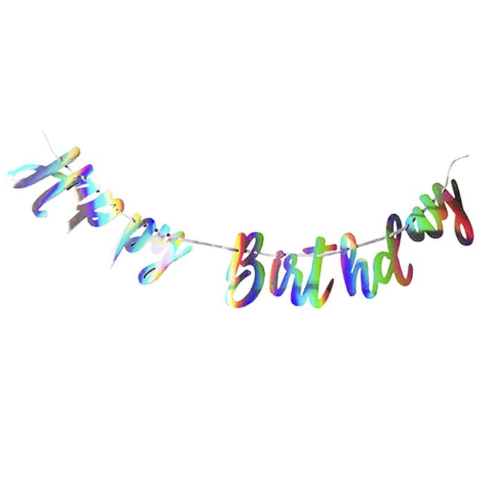 Гирлянда-растяжка "Happy birthday" 2м голография арт.6064891