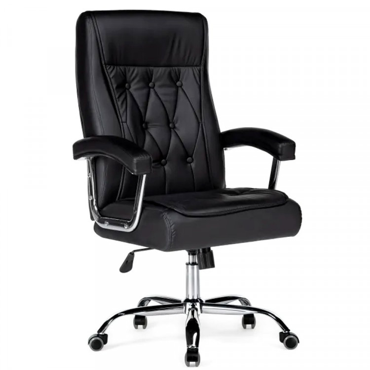 Кресло для руководителя хром/эко-кожа Class черный