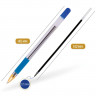 Ручка шариковая  прозрачный корпус  резиновый упор (MC Gold) синяя 0,5мм