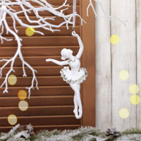 Украшение декор.подвеска пластик (Серия жемчужная) "Балерина" 16,5см арт.916-2133