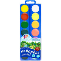 Акварель 14 цветов (ЛУЧ) Фантазия пластиковая коробка без кисти 8 классических и 6 флуоресцентных арт 30С 1902-08