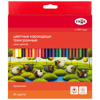 Карандаши цветные (ГАММА) Мультики 24 цвета трехгранные арт.290122_24