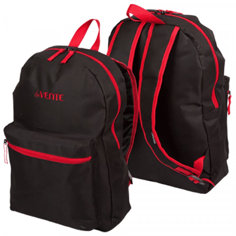 Рюкзак для девочки (deVENTE) Black 40x29x17см черный с красным арт.7032380