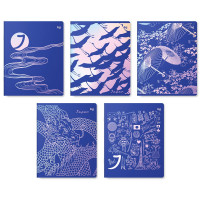 Тетрадь А5 клетка 48 листов скоба второй блок (BG) Синий цвет ассорти арт.Т5ск48 62687