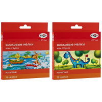 Мелки восковые (ГАММА) Мультики 12 цветов круглые арт.2131018_01_29