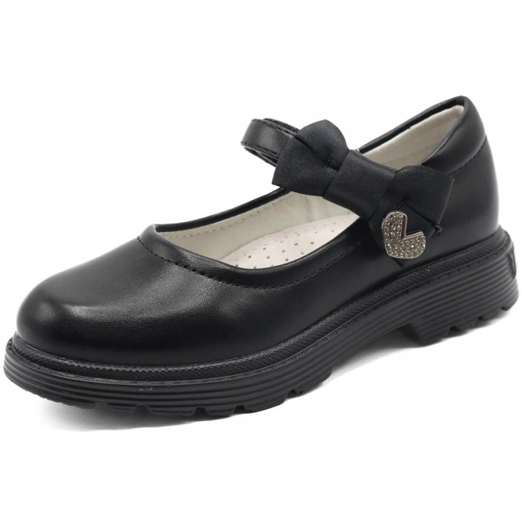Туфли для девочки (Капли Эльфы) черные верх-искусственная кожа подкладка- искусственная кожа артикул wjp-A16799