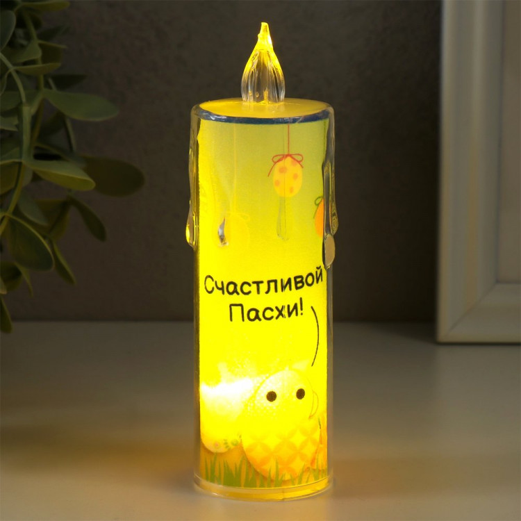 ПАСХА Свеча-ночник "Цыплята" 12 см 3,8*3,8 арт.10553191