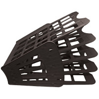 Лоток-веер для бумаг вертикально-горизонтальный  4 отделения черный deVENTE арт.3041500