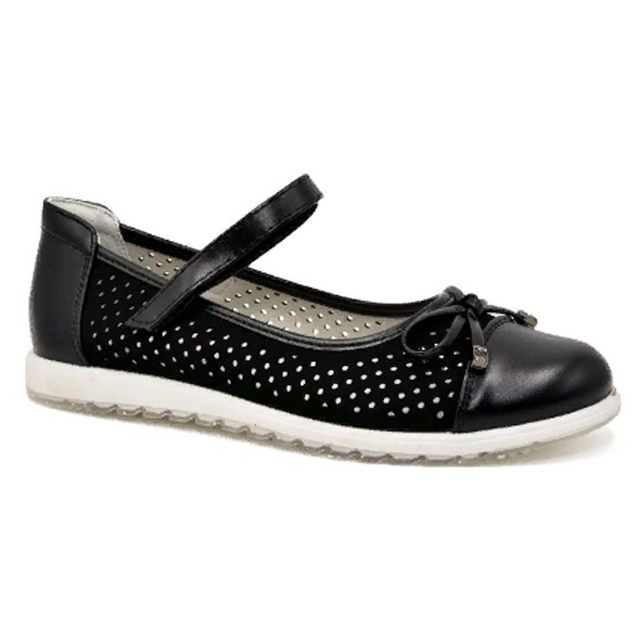 Туфли для девочки (TOM.MIKI) черные верх-искусственная кожа подкладка-натуральная кожа размерный ряд 32-36 арт.B-9477-A