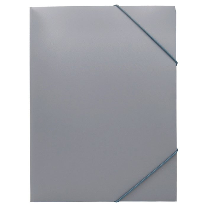 Папка на резинке А4 15мм пластик 0,50мм  серый Buro арт.PRB04GREY