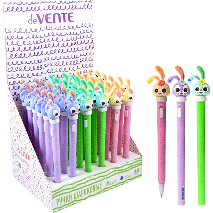 Ручка шариковая детская (deVENTE) Honey Bunny LED-подсветка арт.9021102