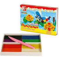 Пластилин 8 цветов 120 грамм (Луч) Кроха со стеком картоннка коробка арт 25С 1551-08