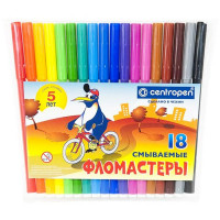 Фломастеры (CENTROPEN) Пингвины 18цветов арт.7 7790 1886