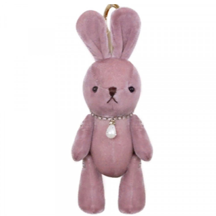 Брелок "Бриллиантовый розовый зайчик  Арлин" 12см арт.PENDRP