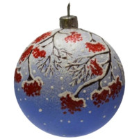 Шар стекло 08,5см (серия ВС) "Рябина в снегу" п/у арт.КУ-85-204096/п