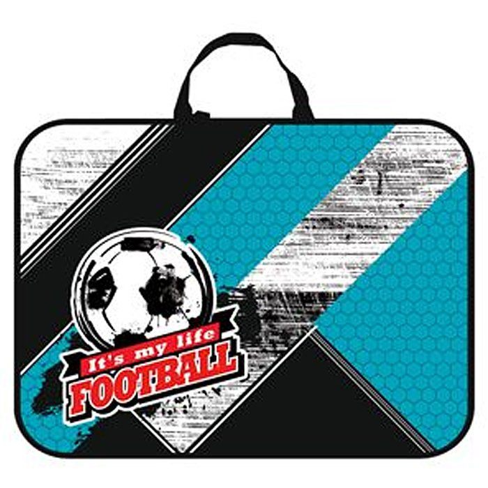 Папка А3 текстиль на молнии ручка-тесьма широкая боковинка (Оникс) Football style арт.ПМД3-20-4