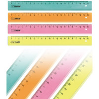 Линейка 20см пластиковая  прозрачная цв/асс флюорисцентная Cristal СТАММ арт.ЛН12,ЛН110