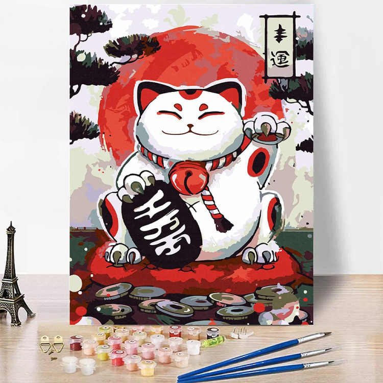Картина по номерам 30x40см (RedPanda) Манэки-Нэко  арт.p54589 УЦЕНКА БЕЗ КРАСОК