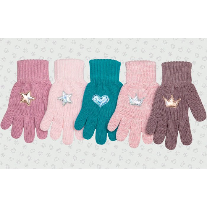 Перчатки для девочки (Полярик) арт.TG-403 размер 14 (5-6л) цвет в ассортименте