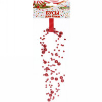 Украшение декоративное "Бусы" 200см роса цв.красный арт.201-0449