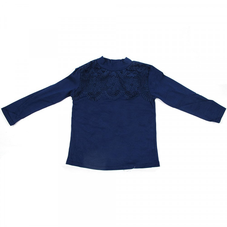 Джемпер для девочки трикотажный (MODERNFECI) длинный рукав цвет темно-синий арт.204A-B39 размерный ряд 32/128-42/158