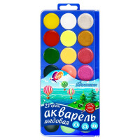 Акварель 21 цвет (ЛУЧ) Фантазия пластиковая коробка без кисти 8 классических, 6 флуоресцентных и 7 перламутровых арт 30С 1903-08