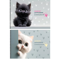 Альбом для рисования 20 листов спираль (Prof-Press) Милые котики ассорти арт.20-7808