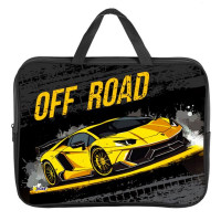 Папка А4 текстиль на молнии ручка-тесьма (ОНИКС) Спорткар жёлтый арт. ПМД2-20