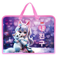 Сумка пластик А4 (Hatber) на молнии ручка-тесьма Мой котик арт.AMn_07082