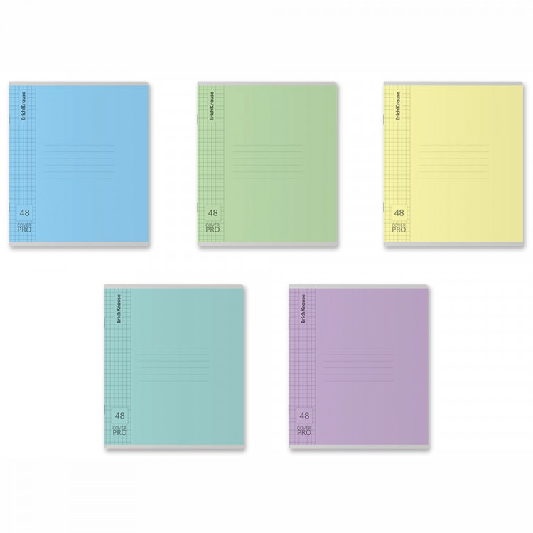 Тетрадь пластиковая обложка  А5 клетка 48 листов ErichKrause CoverPrо текстура зеркало ассорти арт.64630