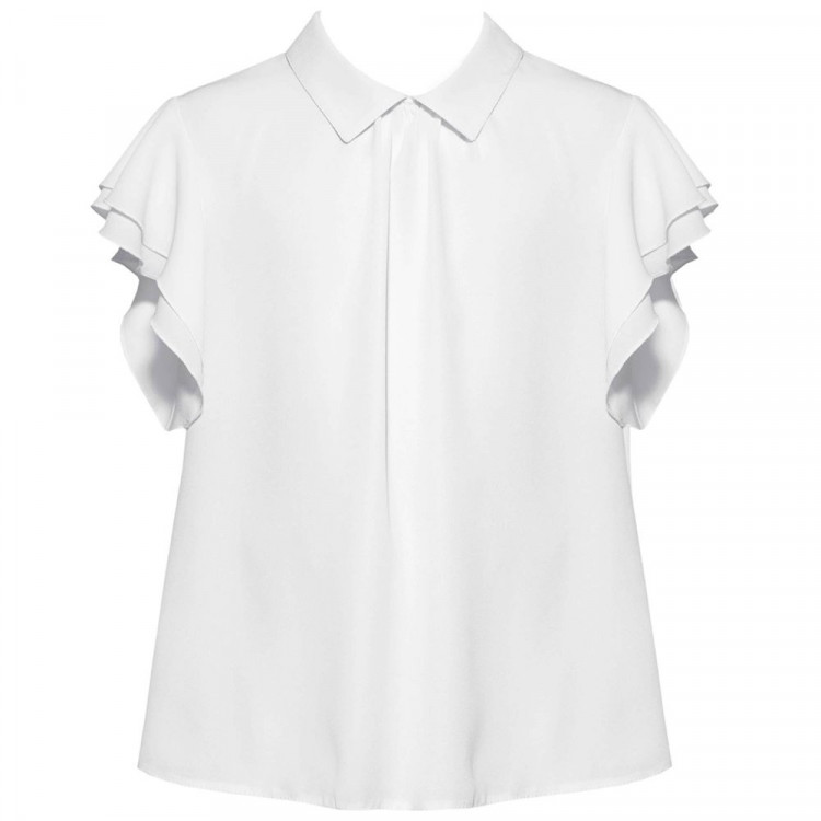 Блузка для девочки (SLY) короткий рукав цвет белый арт.3S-108 размерный ряд 34/134-44/164