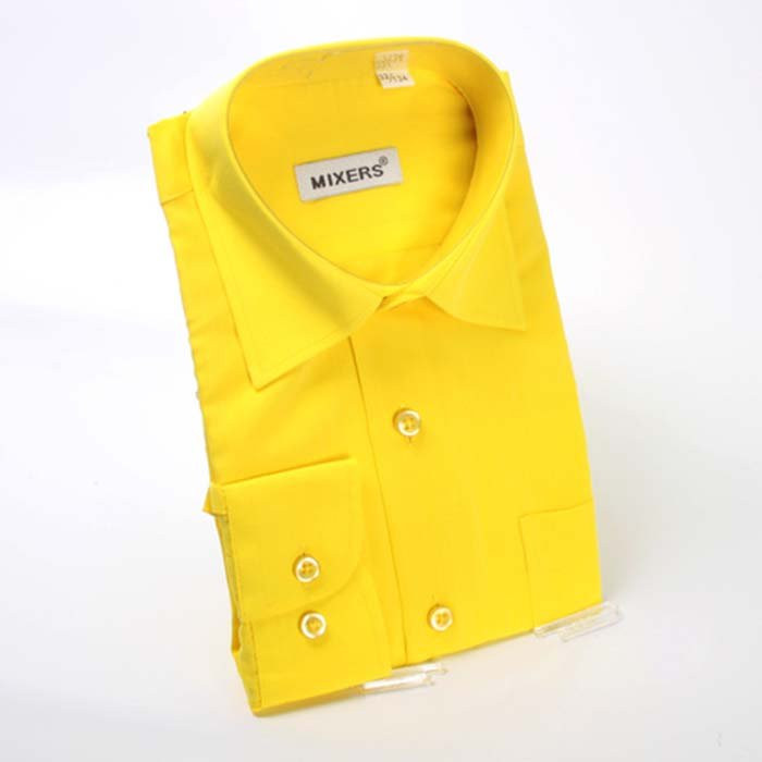 Сорочка подростковая приталенная длинный рукав размер 37/164-170 цвет желтый Mixers арт.V688DH