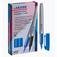 Маркер перманентный deVENTE круглый 1мм синий, с клипом арт.5043801 (Ст.12)