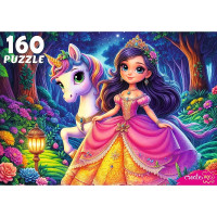 Пазл 160 элементов Принцесса и ночной единорог (РК) арт.Ф160-4544