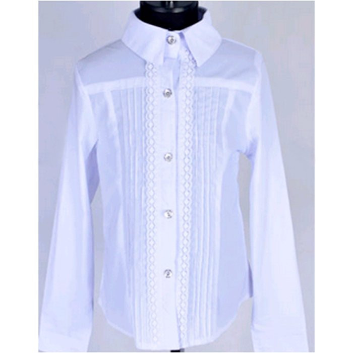 Блузка для девочки (MULTIBREND) длинный рукав цвет белый арт.96275 размер 34/134