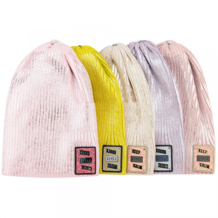 яяяШапка демисезоная для девочки (Полярик) арт.F-02-86 размер 50-54 цвет в ассортименте