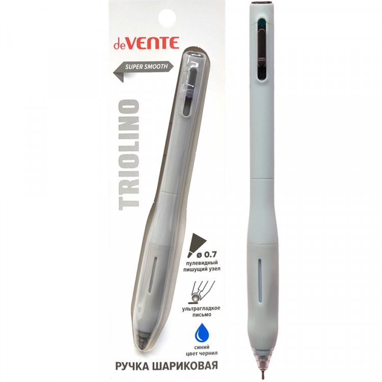Ручка шар. автомат (deVENTE) Triolino Пульсар (Pulsar) н/проз.корп.синий,0,7мм арт.5070611 (Ст12)