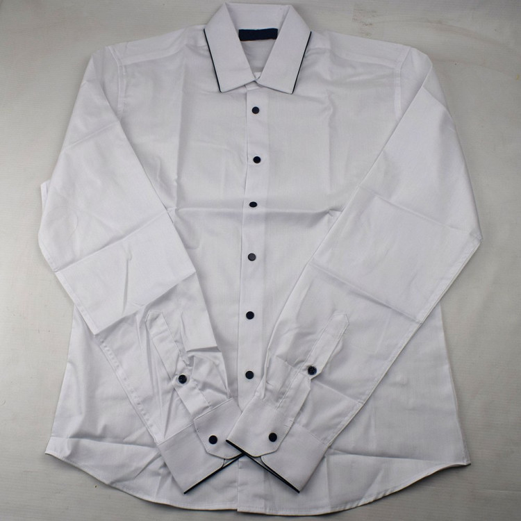 Сорочка подростковая приталеная длинный рукав размерный ряд 36/158-164(XXS)-41/176-182(XL) цвет белый Brostem арт.4LBX8-1X** на металлических кнопках