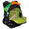 Рюкзак для мальчика школьный (Grizzly) арт.RB-250-2/3 черный - салатовый 26х38х20см