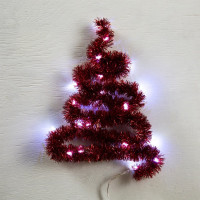 Мишура с гирляндой "Роса" 03*100см 22LED IP20 цв.красный свет белый арт.6031449