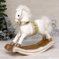 Игрушка декор. "Лошадка-качалка" 40см цв.белый арт.183-0552