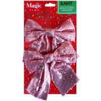 Украшение декоративное "Бант" 14см 02шт/наб. цв.фианит с пайетками арт.90827