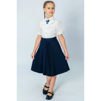 Блузка трикотажная для девочки (Делорас) короткий рукав цвет молочный арт.C63661S размерный ряд 30/122-40/152