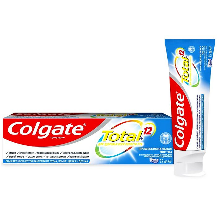 Зубная паста Колгейт 75мл Тотал 12 Профессиональная чистка