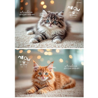 Альбом для рисования 24 листа спираль (Prof-Press) Милые котики матовая ламинация выборочный лак ассорти арт.24-8562