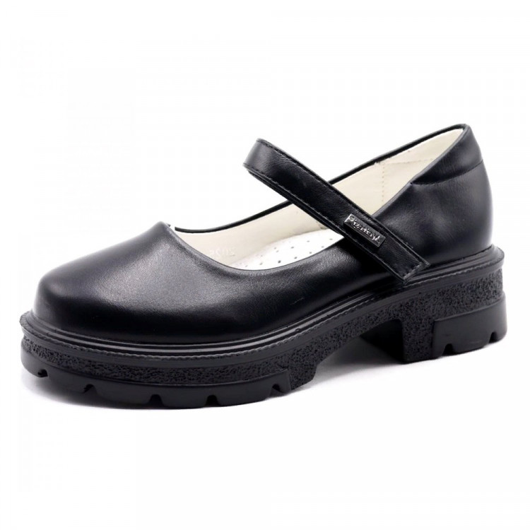Туфли для девочки (Meitesi) черные верх-искусственная кожа  подкладка-искусственная кожа  артикул ldj-2025-11
