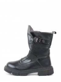 Полусапоги для девочки (Мифер) черные верх-комбинированные материалы подкладка - шерсть артикул RR32_1012B-1